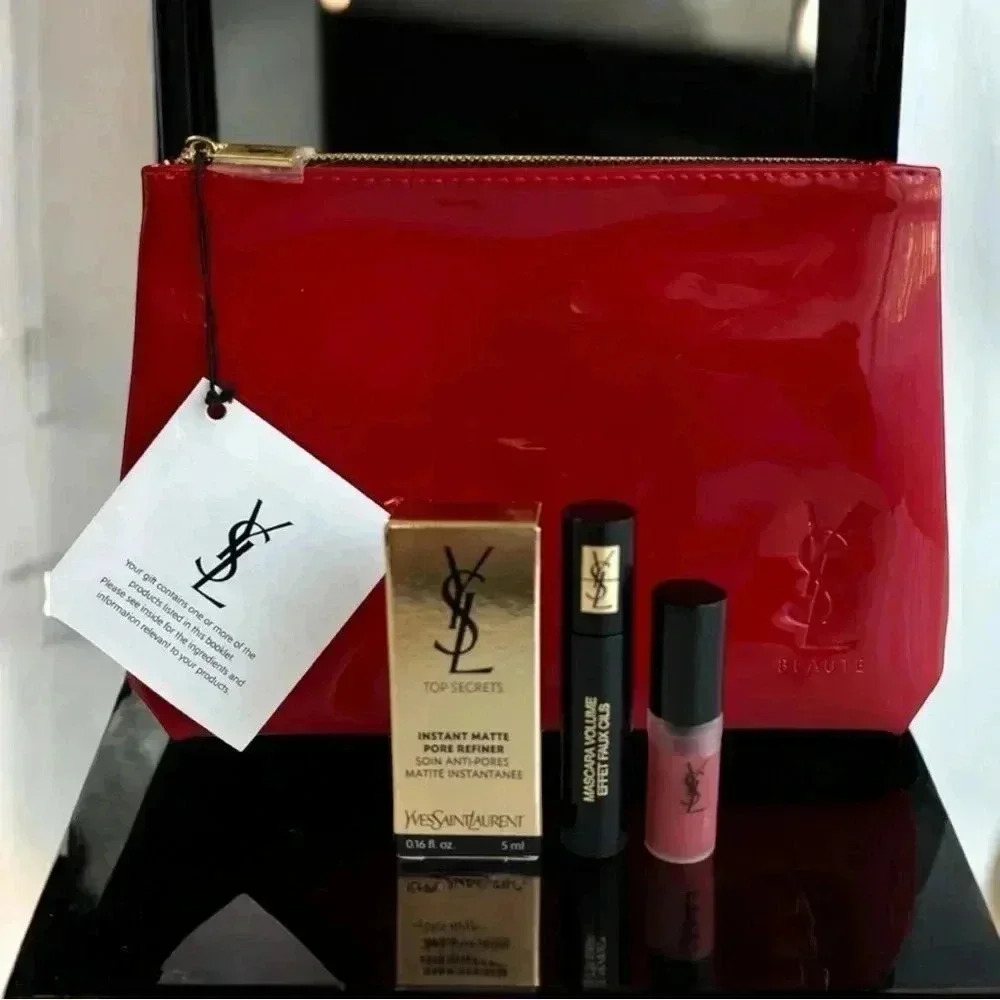 YSL Red Cosmetic Bag NWT